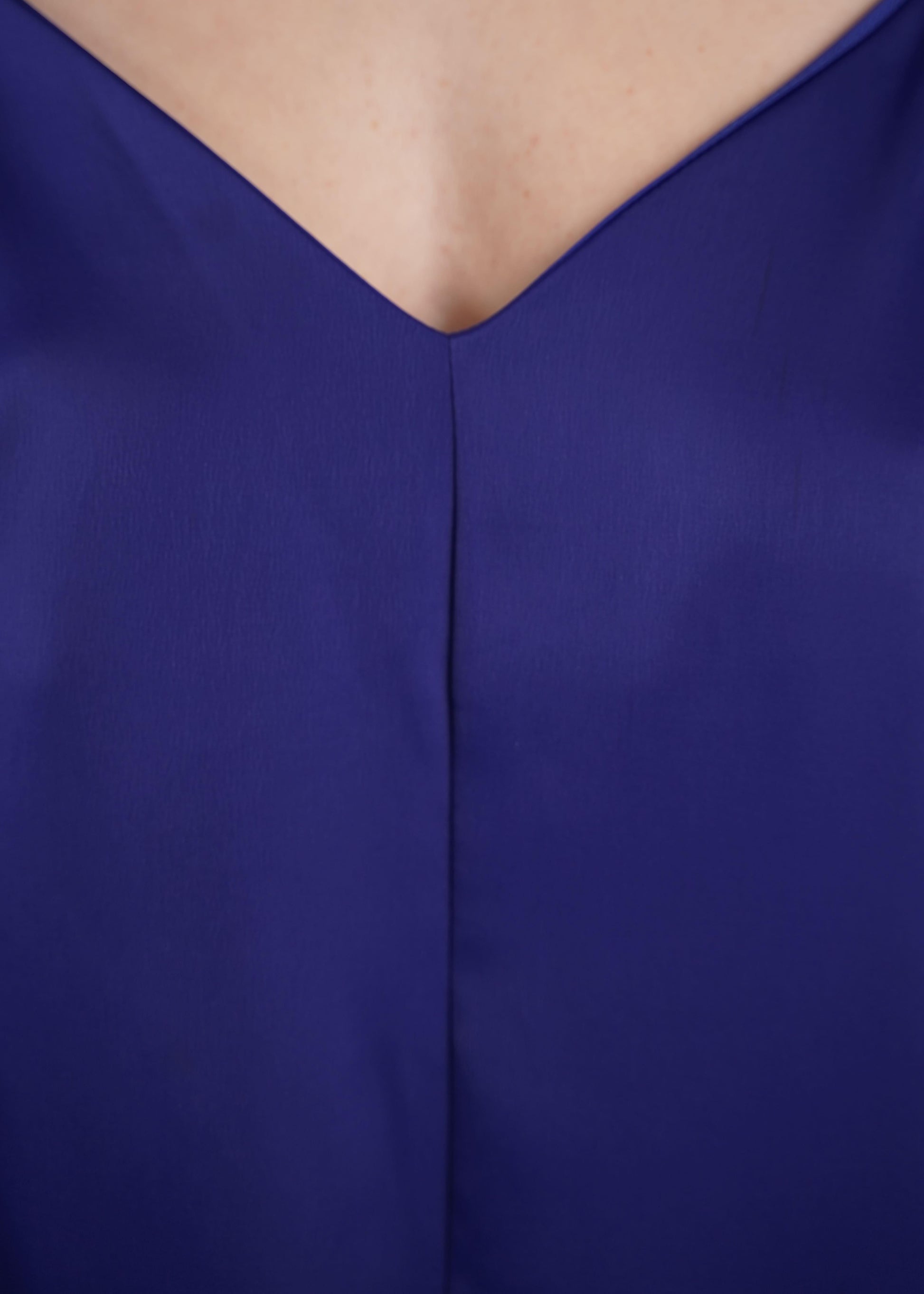 Combinaison pyjama femme Jama satin bleue roi