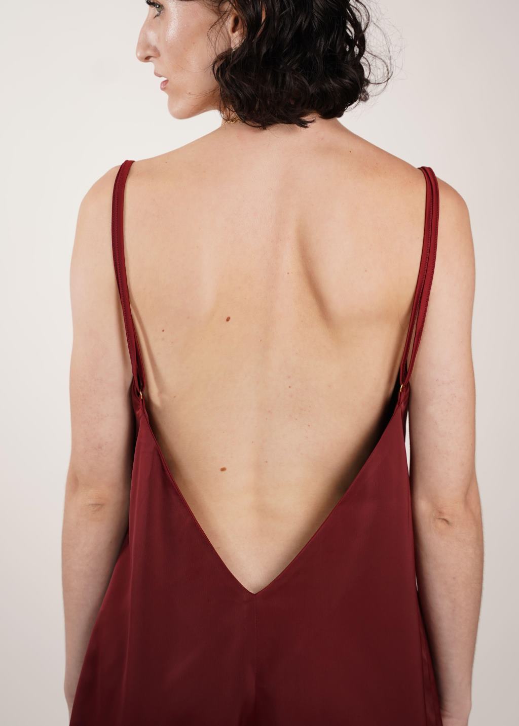 Combishort femme pyjama Jama bordeaux - La Totale