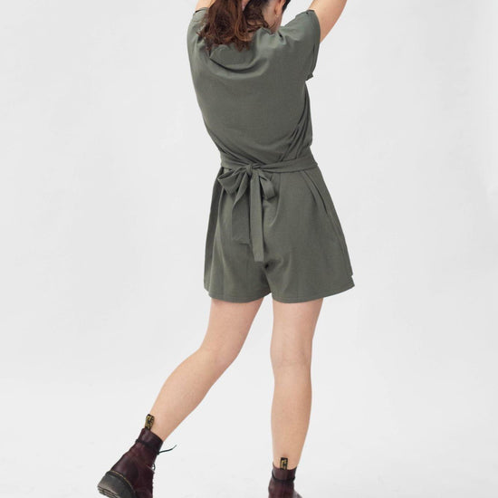 Combishort Femme Tee-short vert Kaki - La Totale