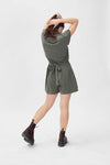 Combishort Femme Tee-short vert Kaki - La Totale