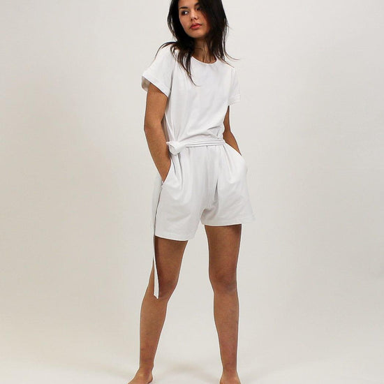 Combishort Tee-short blanc - La Totale