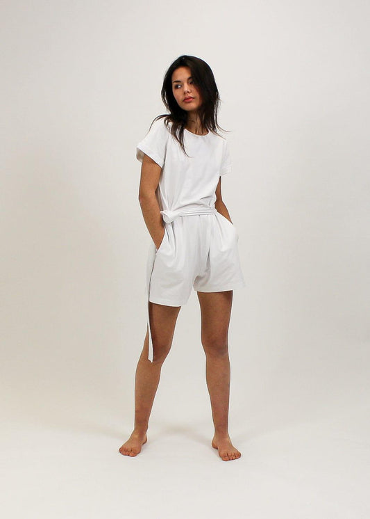 Combishort Tee-short blanc - La Totale