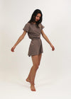 Combishort Tee-short gris taupe - La Totale