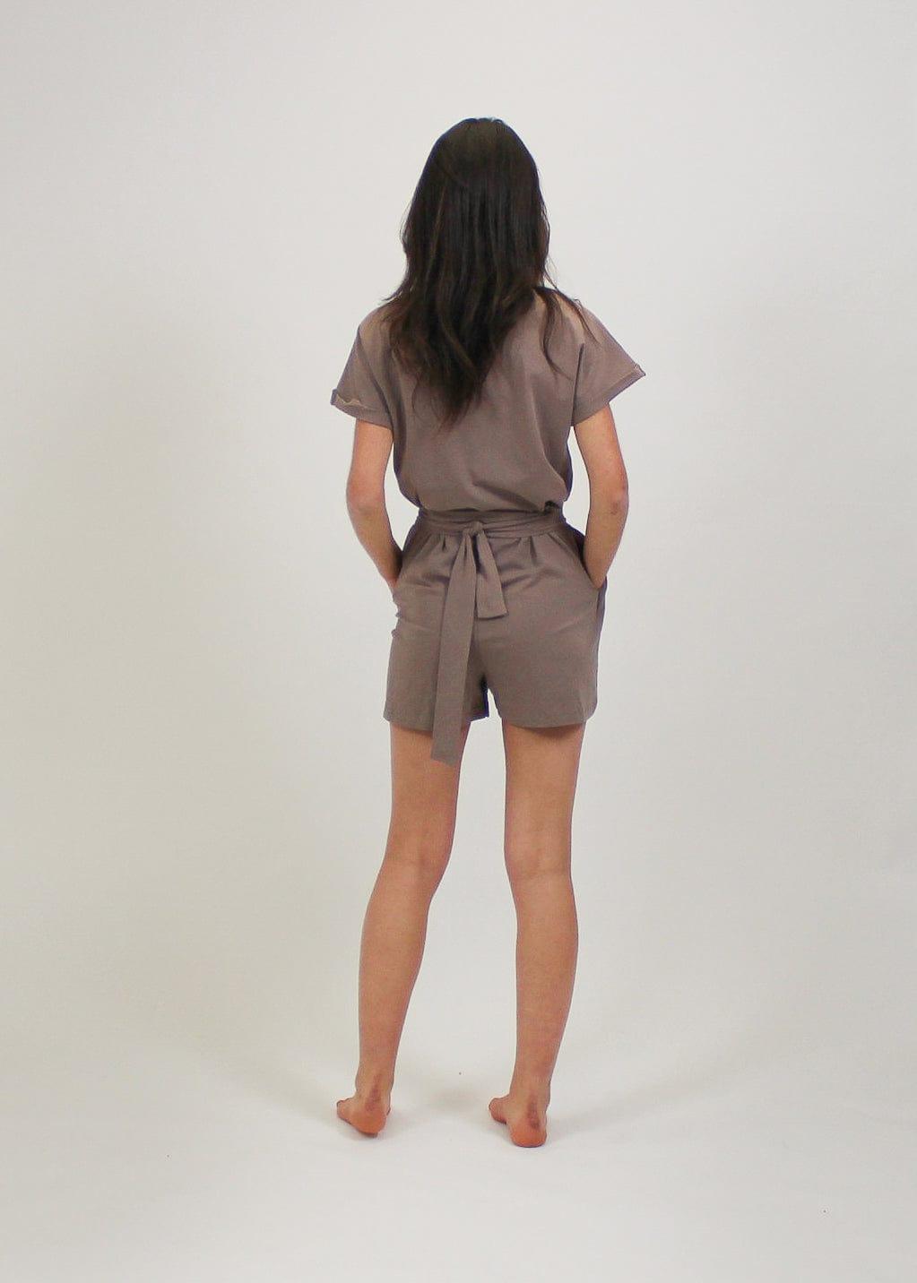 Combishort Tee-short gris taupe - La Totale