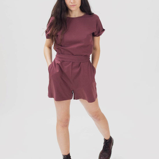 Combishort Tee-short Prune - La Totale