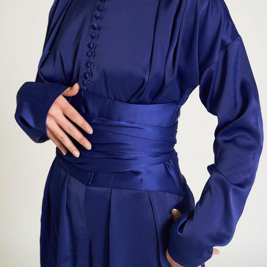 combinaison La totale Mono bleu roi zoom ceinture corset kimono