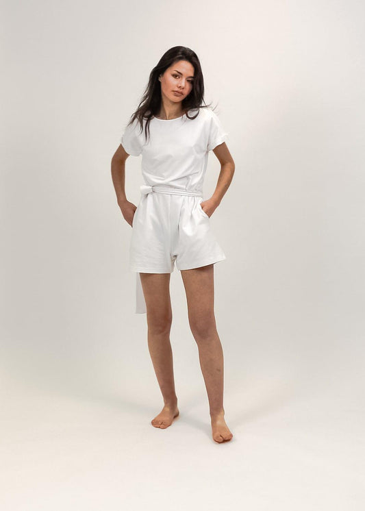 Combishort Tee-short blanc - La Totale